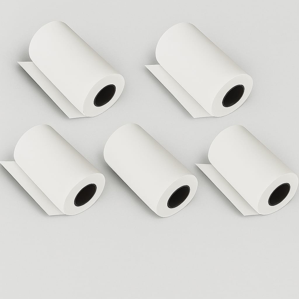 5 Rouleaux de papier d'impression.